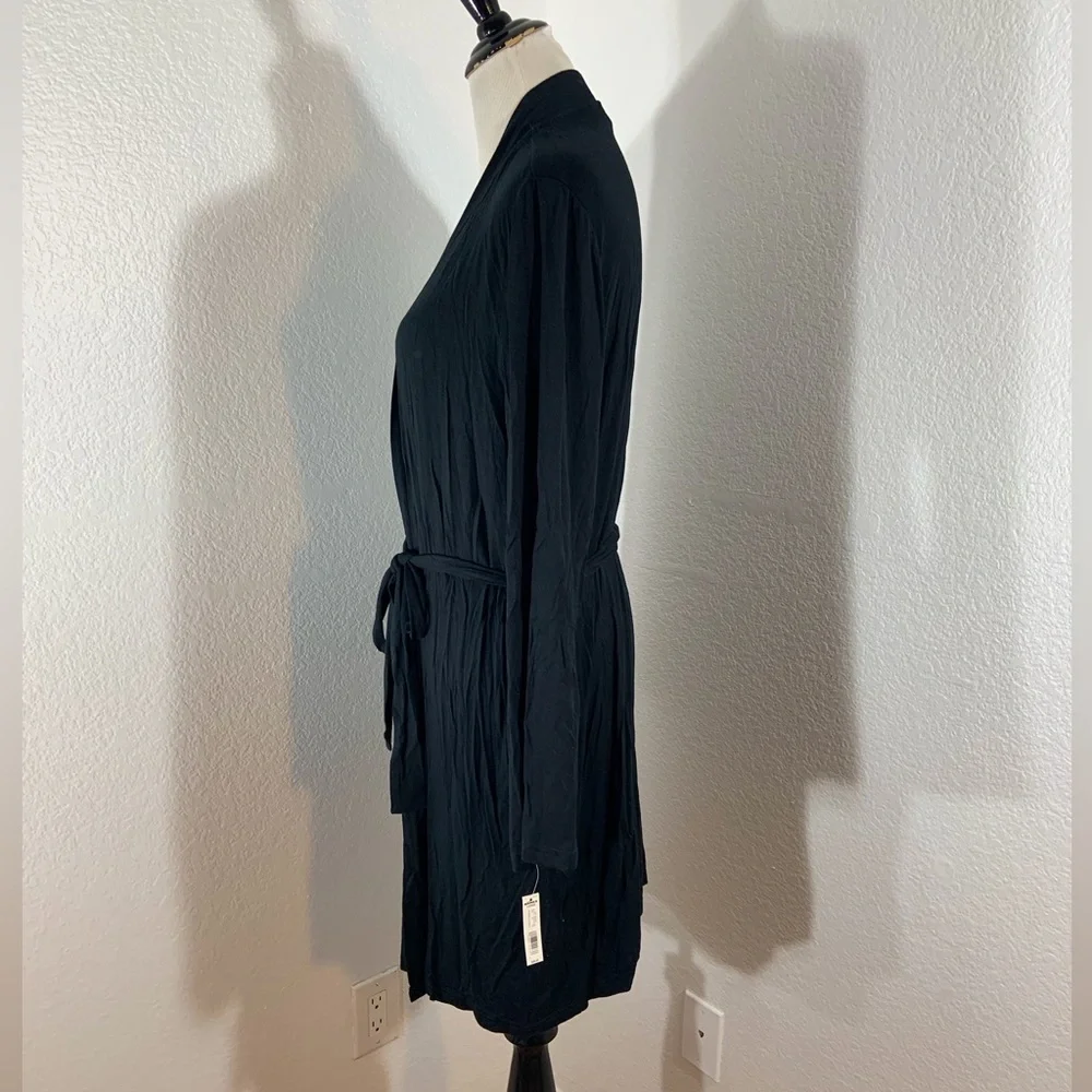 🌹New Listing🌹NWT Kohl's Apt. 9 Intimates Women's Black Long Sleeve Robe
